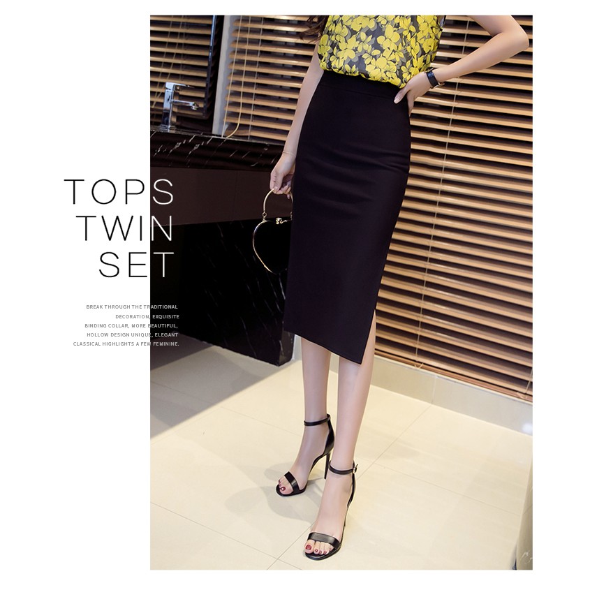 Chân váy bút chì, chân váy nữ xẻ tà chất vải thun co giãn form ôm tôn dáng CV02 | BigBuy360 - bigbuy360.vn