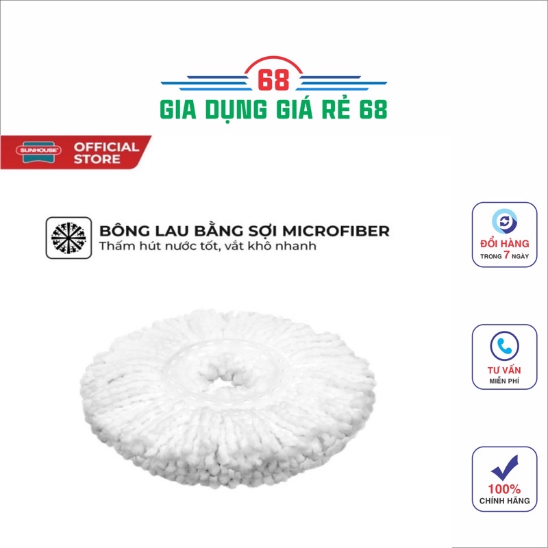 BÔNG LAU NHÀ MICROFIBER XOAY 360 ĐỘ SUNHOUSE KS-CO350M