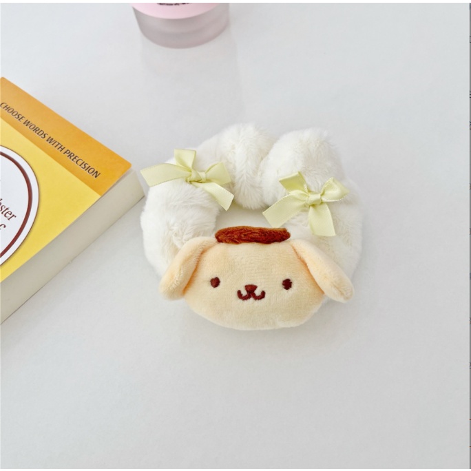 Dây buộc tóc XIAODUOJIAJU vải lông họa tiết hello kitty dễ thương thời trang cho nữ