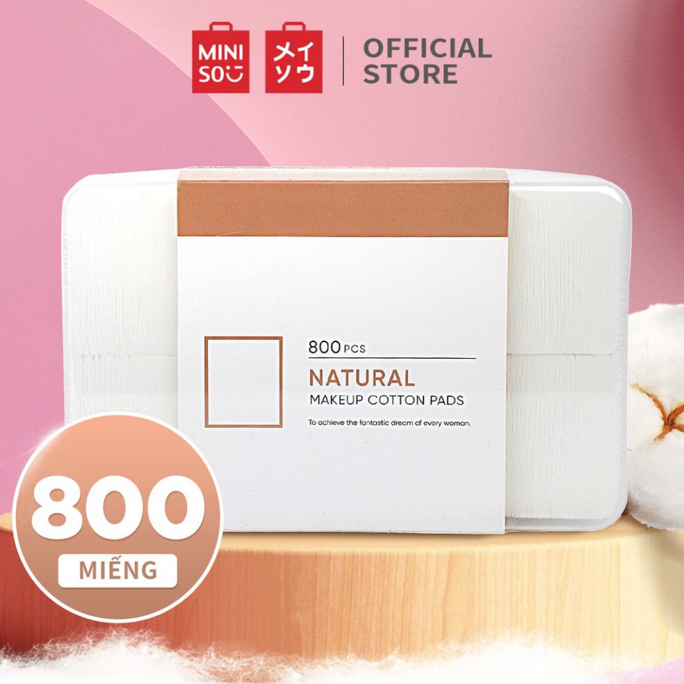 [G01] 800 miếng Bộ bông tẩy trang từ bông cao cấp cotton pad Miniso (Trắng) S013