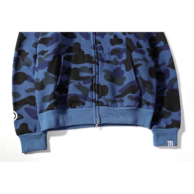 Áo khoác nam nữ BAPE X PSG có nón họa tiết rằn ri