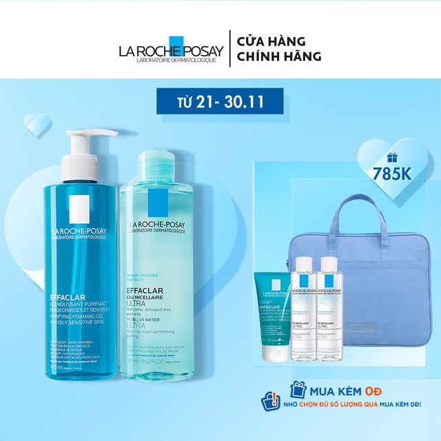 Bộ đôi làm sạch và tẩy trang dành cho da dầu mụn Double Cleansing Oily Skin