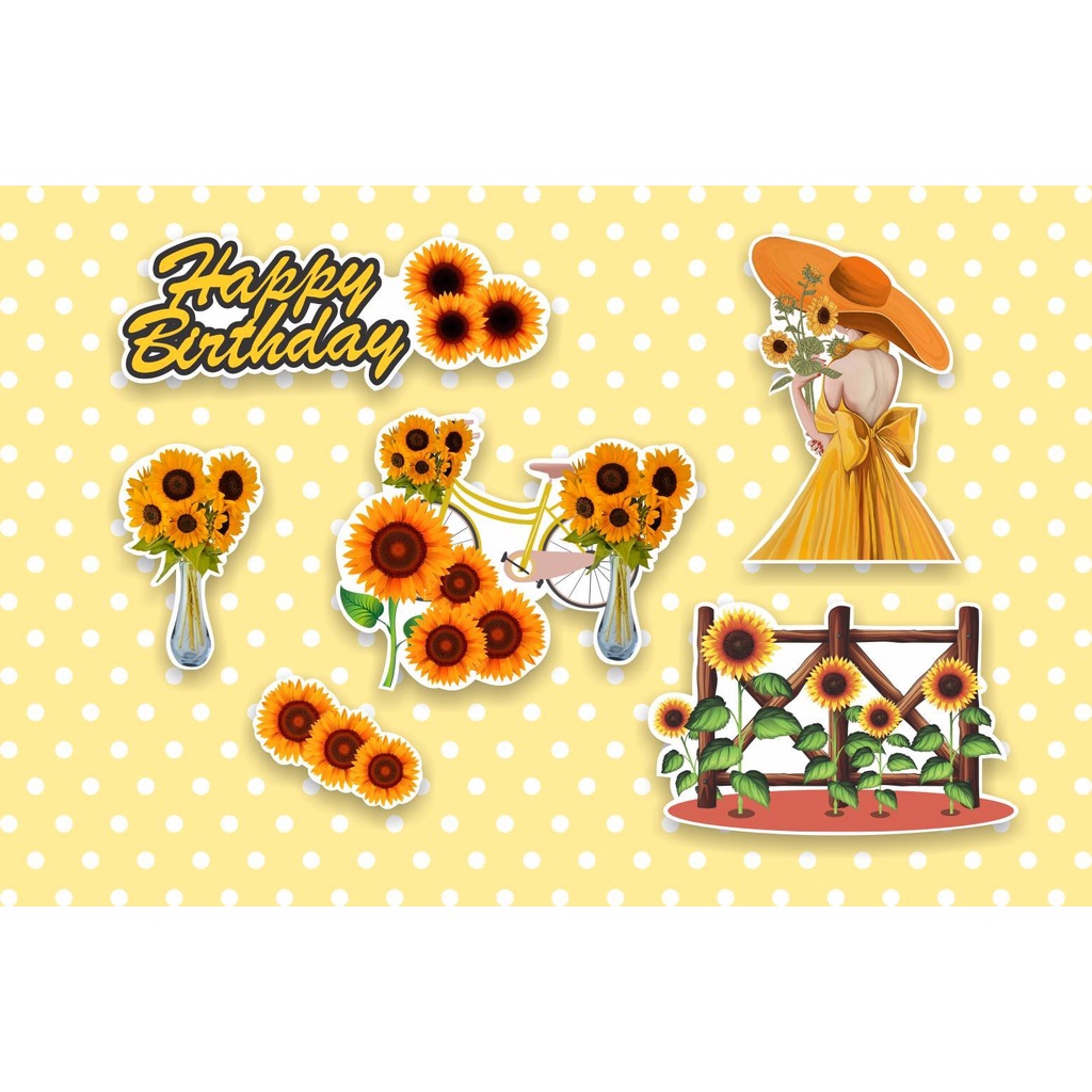 [SIÊU RẺ❤️] – SCG Cô gái hướng dương - Trang trí bánh sinh nhật bánh kem