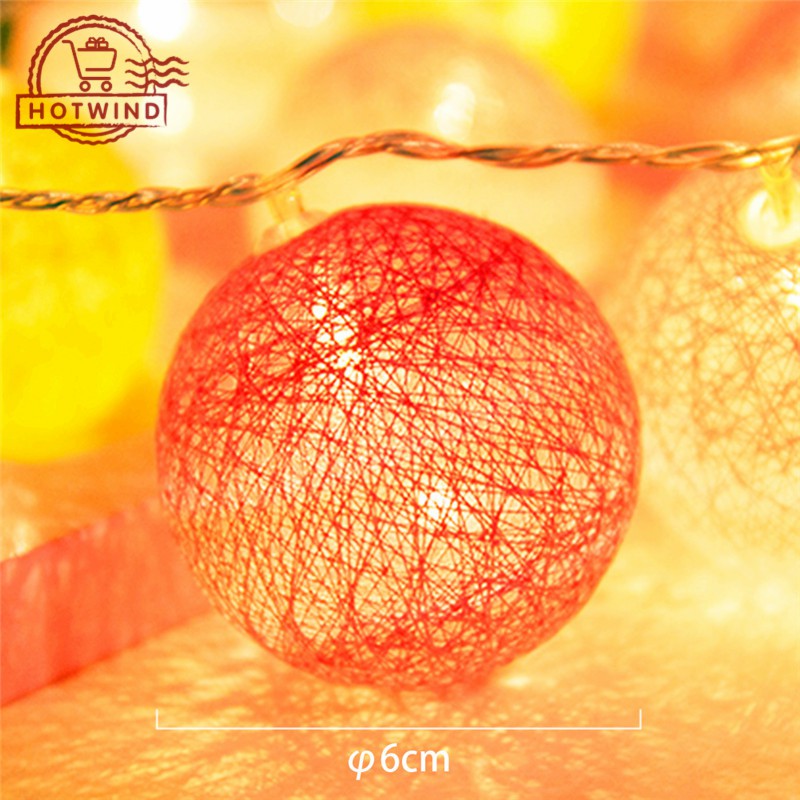 Dây đèn LED trang trí 20 quả bóng cầu mây 3m lung linh dành cho tiệc tùng Cho Giáng Sinh Halloween