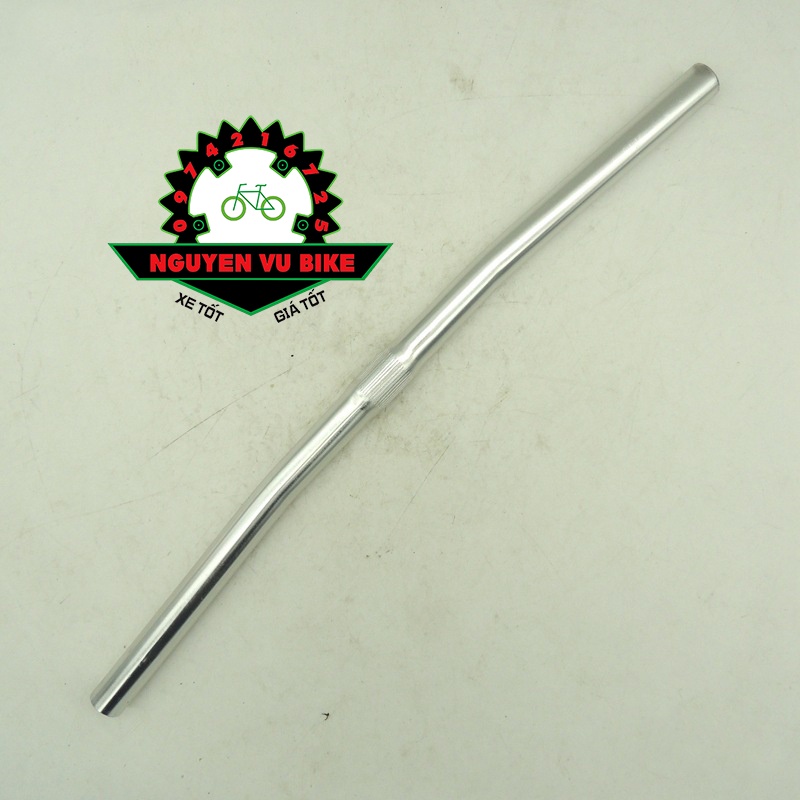 Ghi đông xe đạp nhôm màu bạc siêu bền