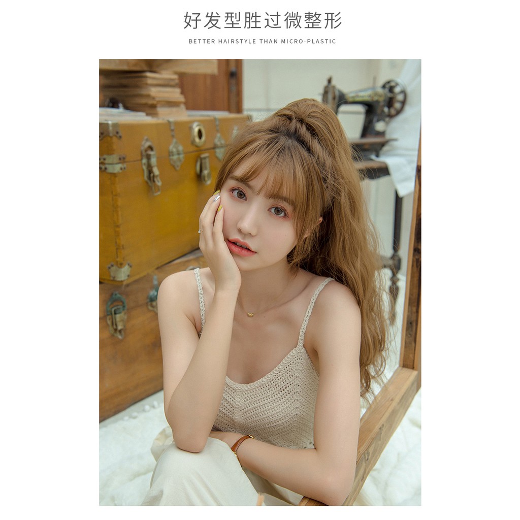 Tóc giả nữ ngoặm xù mì dài tơ Hàn