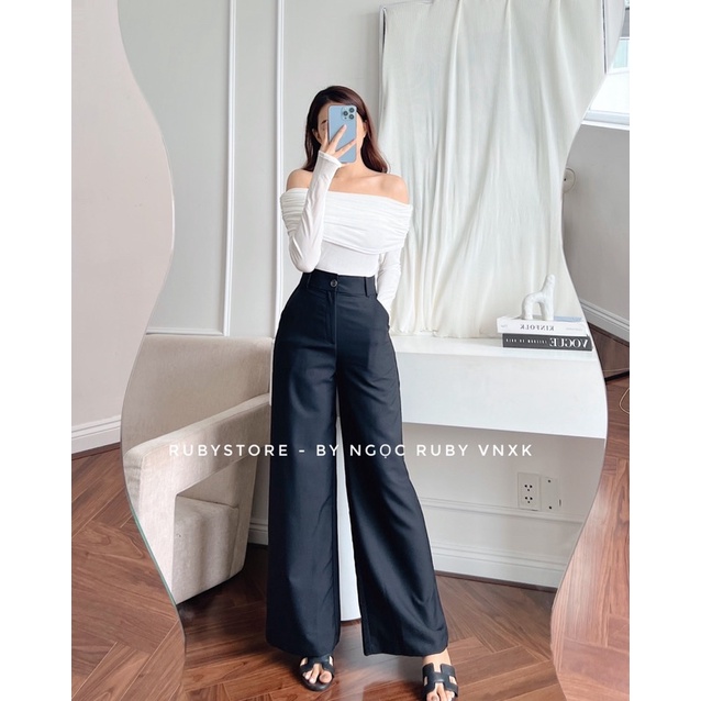Quần Suông Ống Rộng Thiết Kế Kèm Hình Thật Shop Chụp