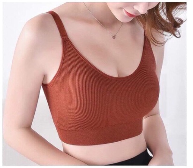 Áo Bra 2 Dây Len Tăm Siêu Xịn 🎀FREESHIP🎀 Bra Tập Gym Nữ - Áo Ngực Không Gọng Mút Mỏng LAROSA 1182