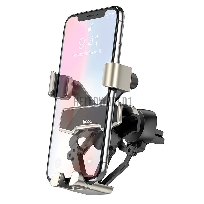 HOCO Metal Gravity Linkage Automatic Lock Air Vent Car Phone Holder Car Mount for 4.0-6.5 Inch Smart Phone for iPhone 11 for Samsung Note 10 for Mi9 Redmi Note 8