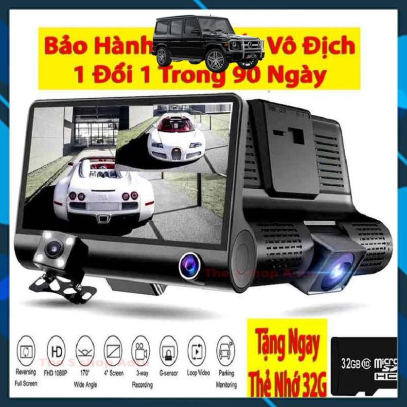 Camera Hành Trình Ô Tô 3 Mắt Camera, Màn Hình 4 Inh Full HD, Ghi Hình Đa Chiều, Có Chế Độ Ghi Đè Kèm Thẻ Nhớ 32G/64G | BigBuy360 - bigbuy360.vn