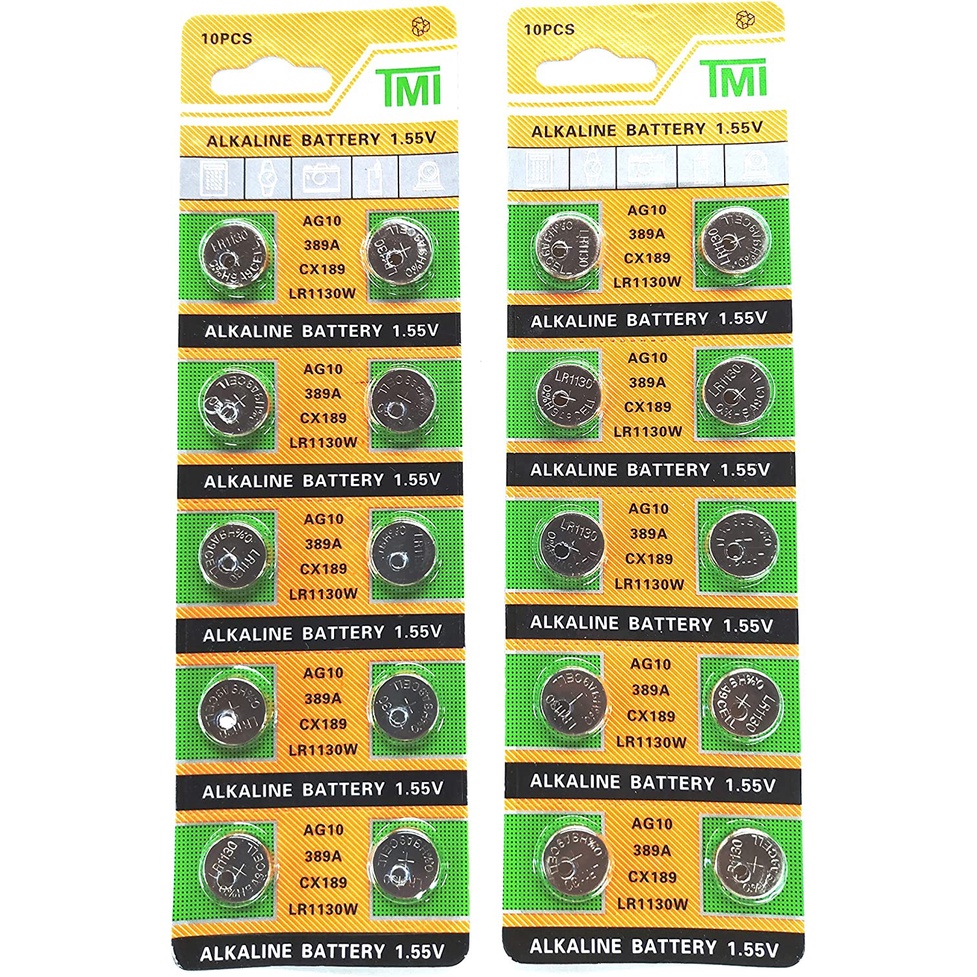 10 Viên Pin  AG10 LR1130 AG 10 SR54 189 389 SR1130 L1131 G10A Nút Cho Đồng Hồ Đồ Chơi