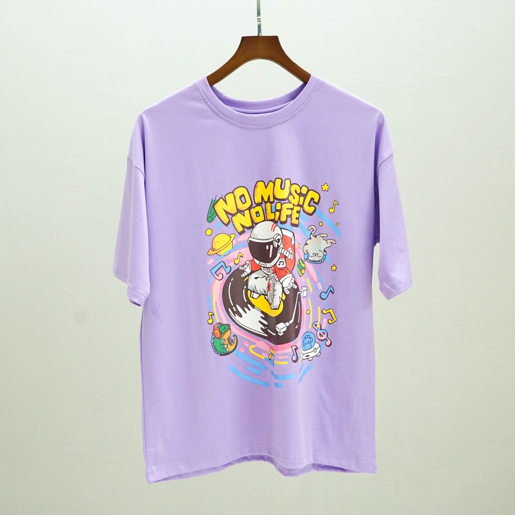 Áo Thun Unisex NOMUSIC Phông Nam Nữ Tay Lỡ phong cách Ulzzang. | BigBuy360 - bigbuy360.vn