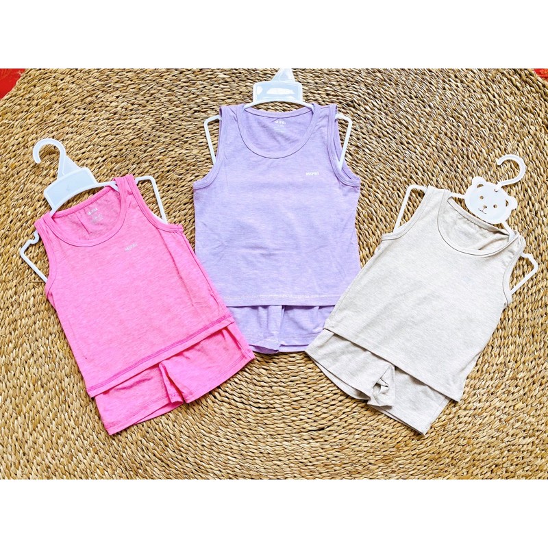 Bộ ba lỗ MIPBI vải cotton cho bé 3 tháng đến 36 tháng