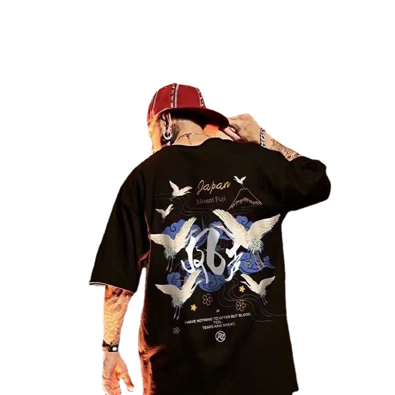 Áo Thun Tay Ngắn Thời Trang Phong Cách Nhật Năng Động Cho Nam Size M-8XL