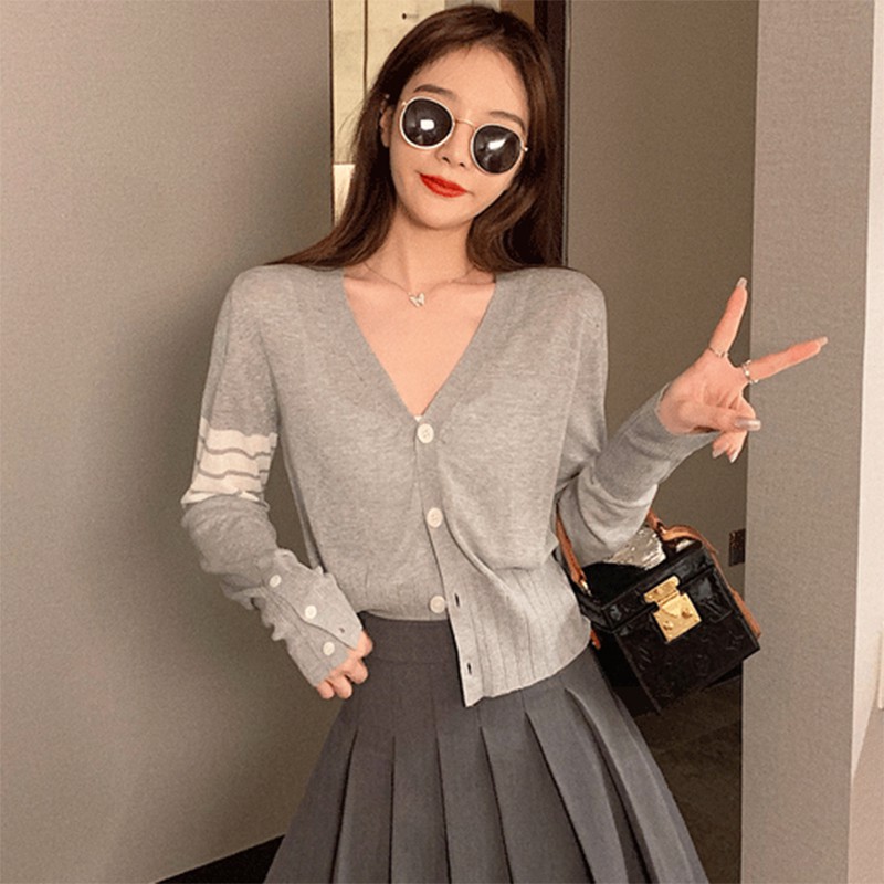 [Baywellfashion]Áo Khoác Cardigan Cổ Chữ V Xinh Xắn Phong Cách Hàn Quốc | BigBuy360 - bigbuy360.vn