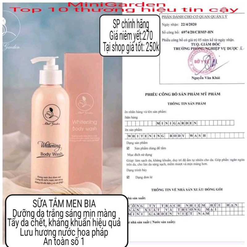 Sữa tắm làm trắng da Mini Garden