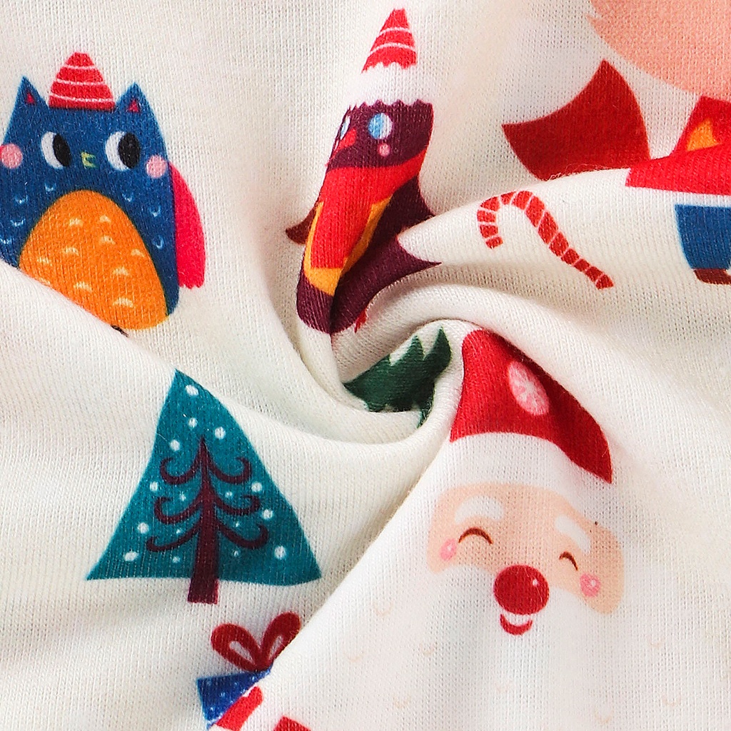 Bộ Áo Liền Quần Một Mảnh Thắt Nơ In Hoạt Hình Phong Cách Giáng Sinh Dành Cho Bé Trai 0-2 Tuổi