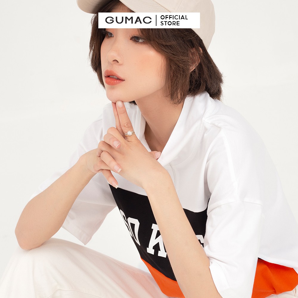 [Mã WABRGB11 giảm 10% đơn từ 250k] Áo thun nữ phối dây kéo GUMAC phong cách unisex năng động ATB461 | BigBuy360 - bigbuy360.vn