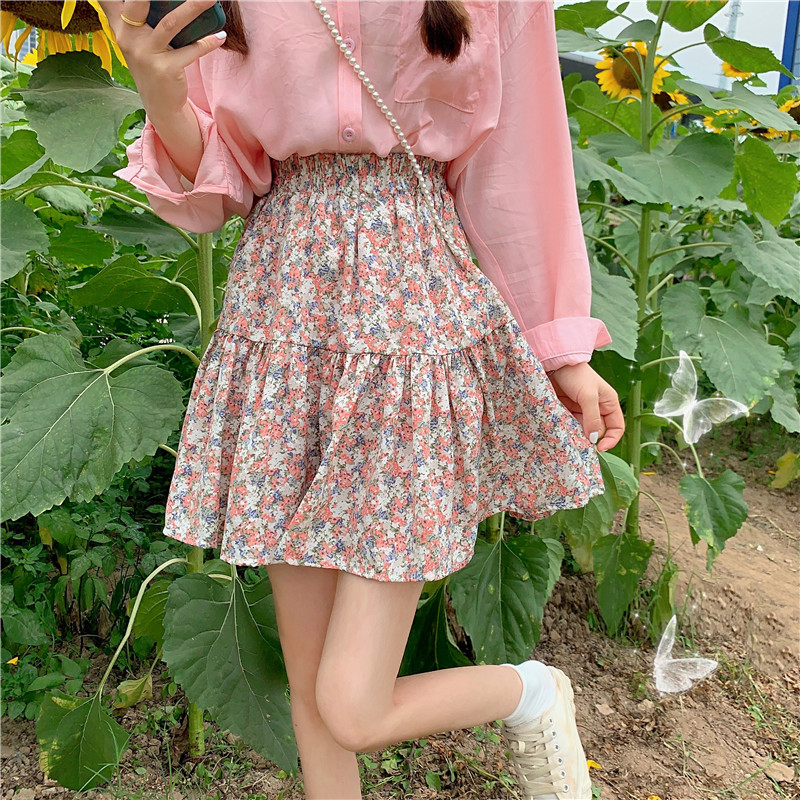 Chân Váy Chữ A In Họa Tiết Hoa Phong Cách Hàn Quốc Dành Cho Nữ