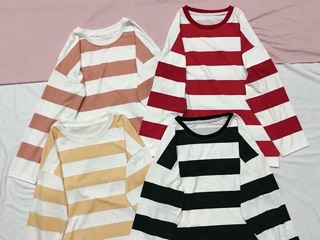 Áo thun tay dài sọc unisex