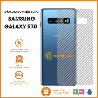 Dán lưng Samsung S10 trong suốt nổi vân Carbon 3D tản nhiệt tốt - Dán lưng vân Carbon Samsung Galaxy S10