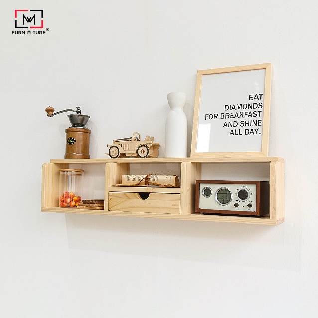 Kệ gỗ treo tường Belle Shelf xuất khẩu hàn quốc MW FURNITURE - Nội thất trang trí