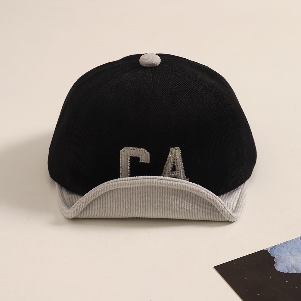 Mũ Lưỡi Trai Nhung Kẻ Thêu Chữ Nhiều Màu Sắc Phong Cách Hàn Quốc Dành Cho Trẻ Nhỏ