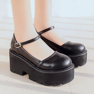 Giày búp bê Lolita ulzzang phối khóa độn đế 7cm trend hàn quốc và nhật bản cosplay tăng chiều cao cho nữ