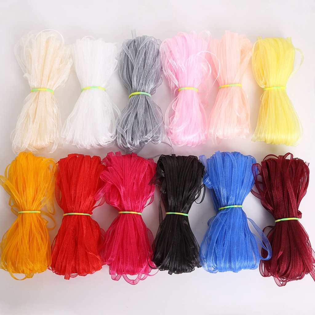 Cuộn dây ruy băng dài 20 yard rộng 3mm trang trí hộp quà cho tiệc cưới diy