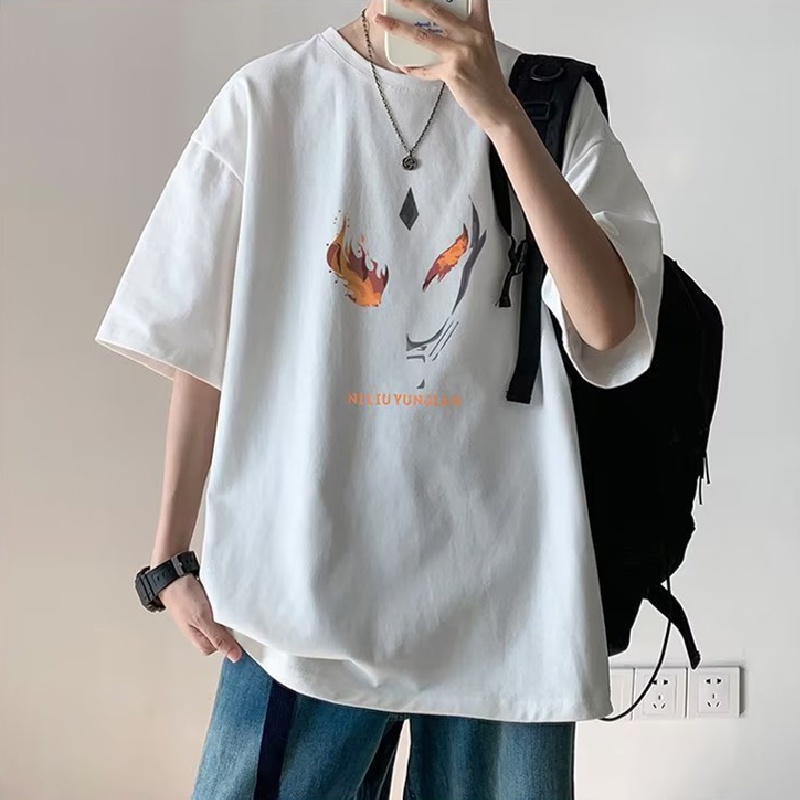 Áo Thun Dáng Rộng In Họa Tiết Hoạt Hình Phong Cách Hip Hop Thời Trang Mùa Hè Cho Nam Và Nữ size M-8XL