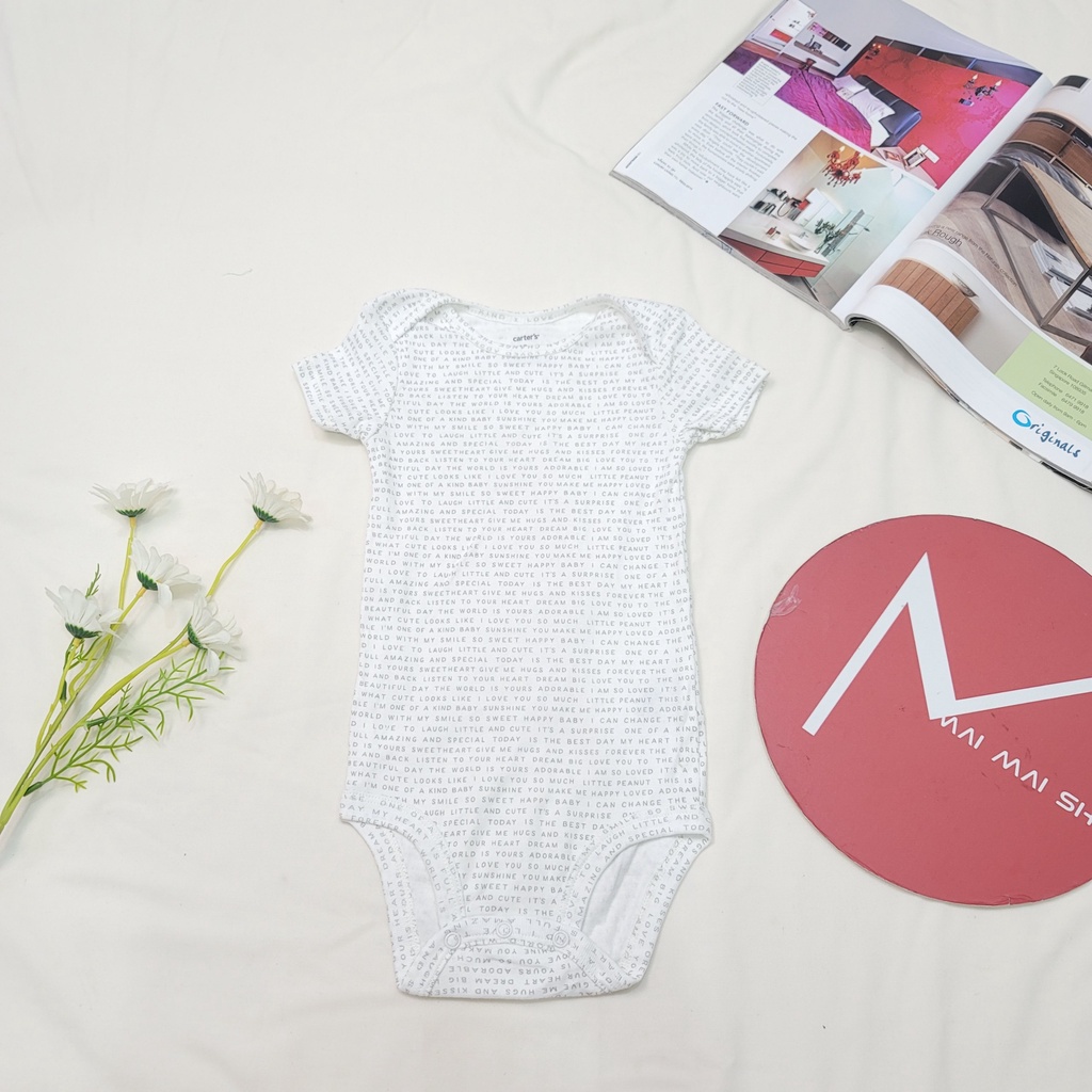 (sz 12-18M Chọn màu- Trai) Body chip TAY NGẮN xuất dư cổ tròn, cổ đáp vai cho bé trai- Bộ liền thân, Bodydsuit cho bé