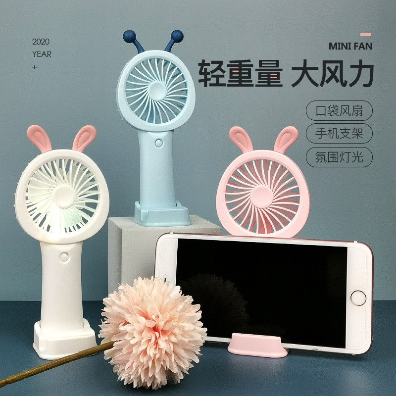 QUẠT MINI POCKET CẦM TAY CÓ ĐÈN LED,2 TỐC ĐỘ GIÓ MẠNH SẠC USB.