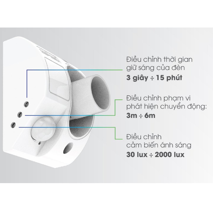 Đui đèn CẢM BIẾN E27 chuyển động Rạng Đông hồng ngoại tự động bật tắt (Model: DCB01-PIR)