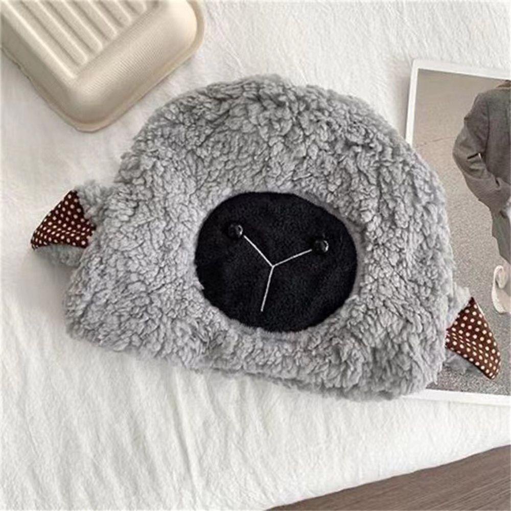 Mũ Trùm Đầu Giữ Ấm Hình Chú Cừu Nhồi Bông Dễ Thương