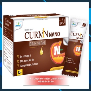 Curmin nano bình vị gel giảm ợ chua, đau rát thượng vị, trào ngược dạ dày - hộp 30 gói