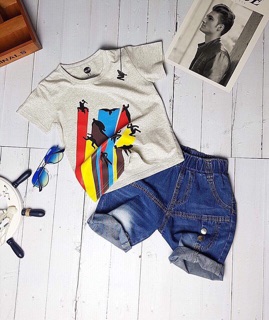 Bộ đồ bé trai (quần jeans áo thun)
