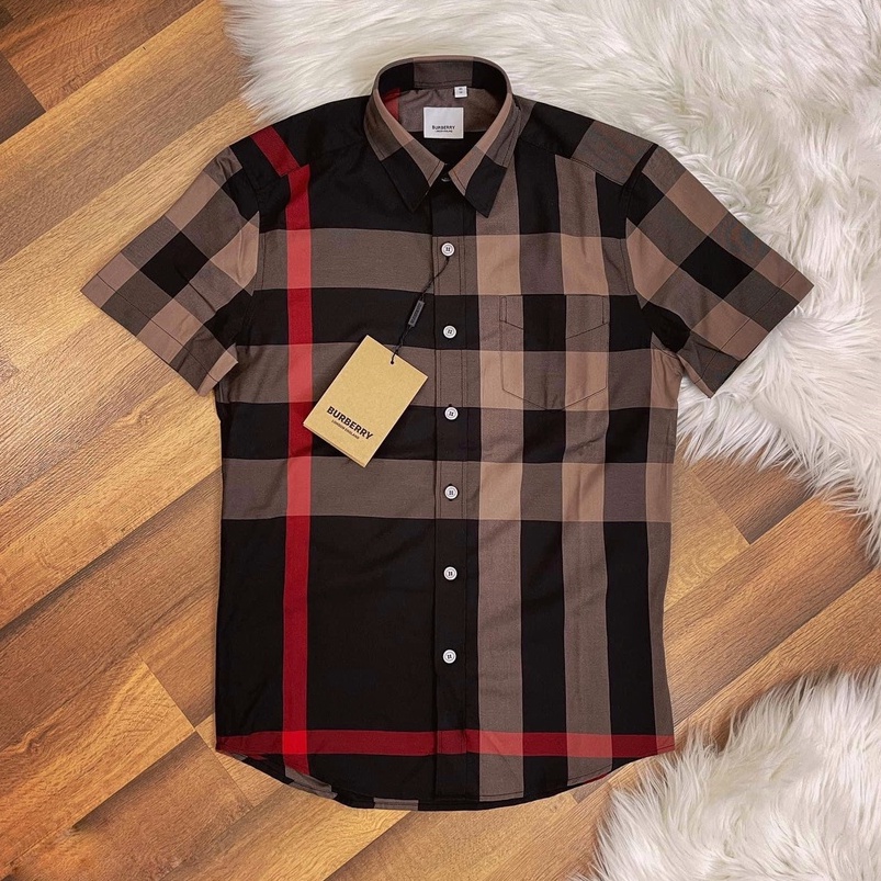 Áo sơ mi cộc tay Burberry sọc