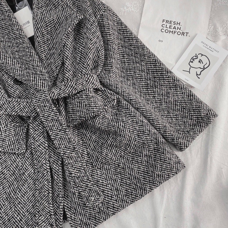 [FREESHIP - HÀNG LOẠI 1] ÁO DẠ XƯƠNG CÁ 2 LỚP KÈM ĐAI SIÊU CHẢNH | BigBuy360 - bigbuy360.vn