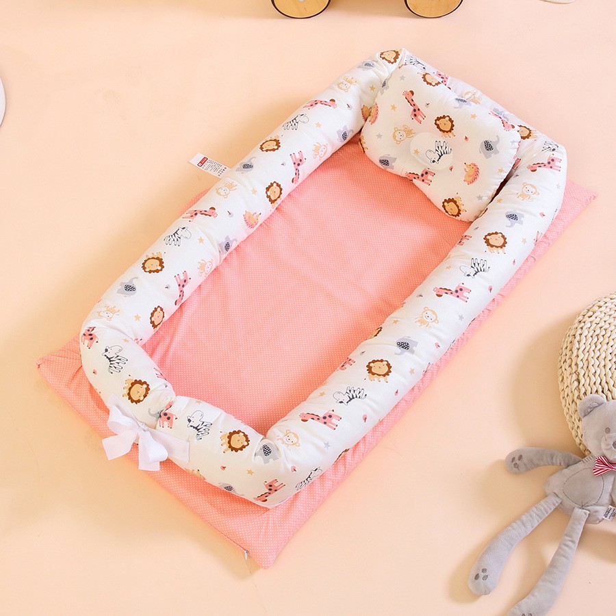 Giường nệm cho trẻ (N01) - Không kèm chăn - Thương hiệu Hinata Nhật Bản -Giường nệm cotton lót bông êm dịu cho giấc ngủ