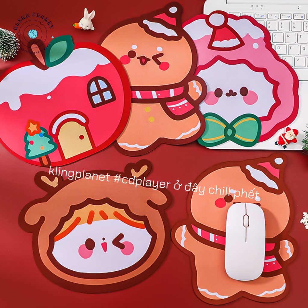 Lót chuột/Bàn di chuột MOUSEPAD size nhỏ BST Món quà Giáng sinh Noel, Merry Christmas hoạt hình dễ thương