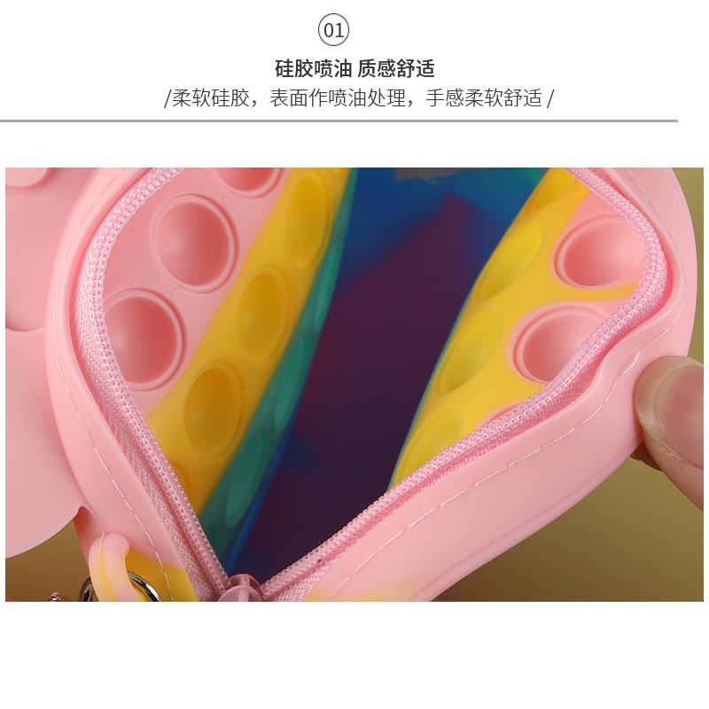 Túi đeo chéo hình chuột Mickey bằng silicon đáng yêu cho bé gái