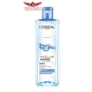 Nước Tẩy Trang L’OREAL 3 IN 1 MICELLAR WATER DEEP CLEANSING 400mL(Nắp Xanh Dương Đậm)
