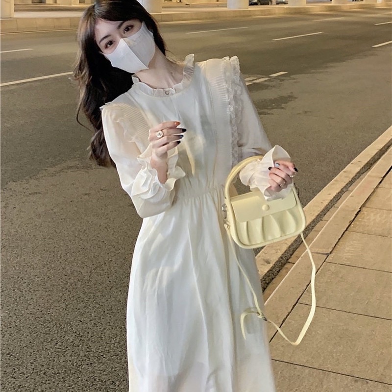 Váy trắng dáng dài ulzzang nàng thơ