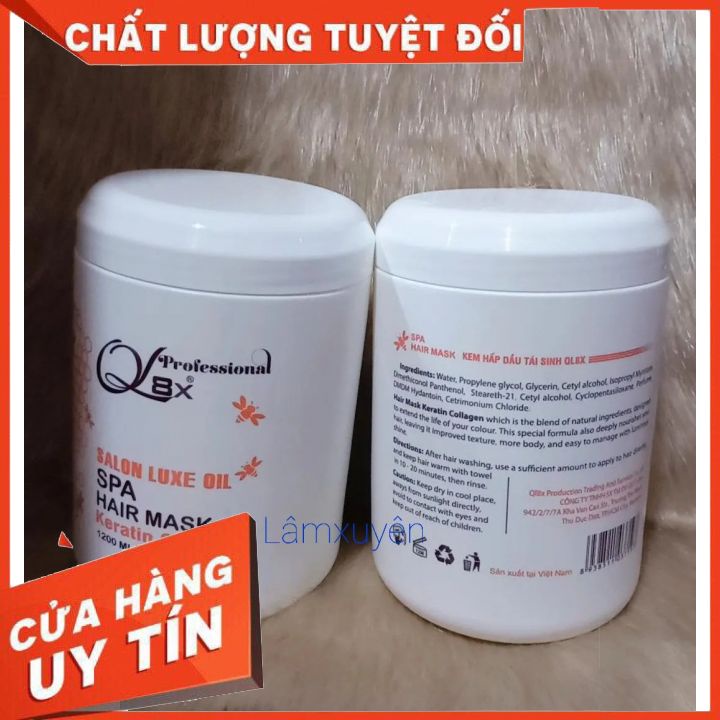 Hấp dầu phục hồi tái sinh QL8X 1200ml  (tóc nát,khô xơ chỉ 1 lần)mật ong sữa hũ trắng _ phục hồi tóc chắc khỏe