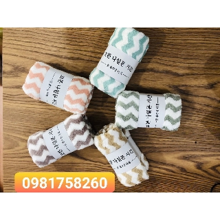 Khăn lông cừu kẻ sọc hàn quốc 30x50