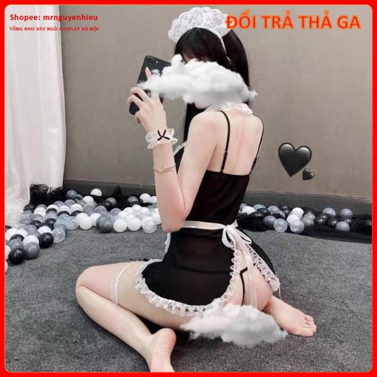Bộ Đồ Ngủ Cosplay Hầu Gái Giúp Việc Quyến Rũ - Váy NGủ Sexy Maid Outfit - HG001  - QUIN BEE