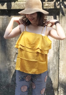 Áo lụa nữ 2 dây bèo nhún