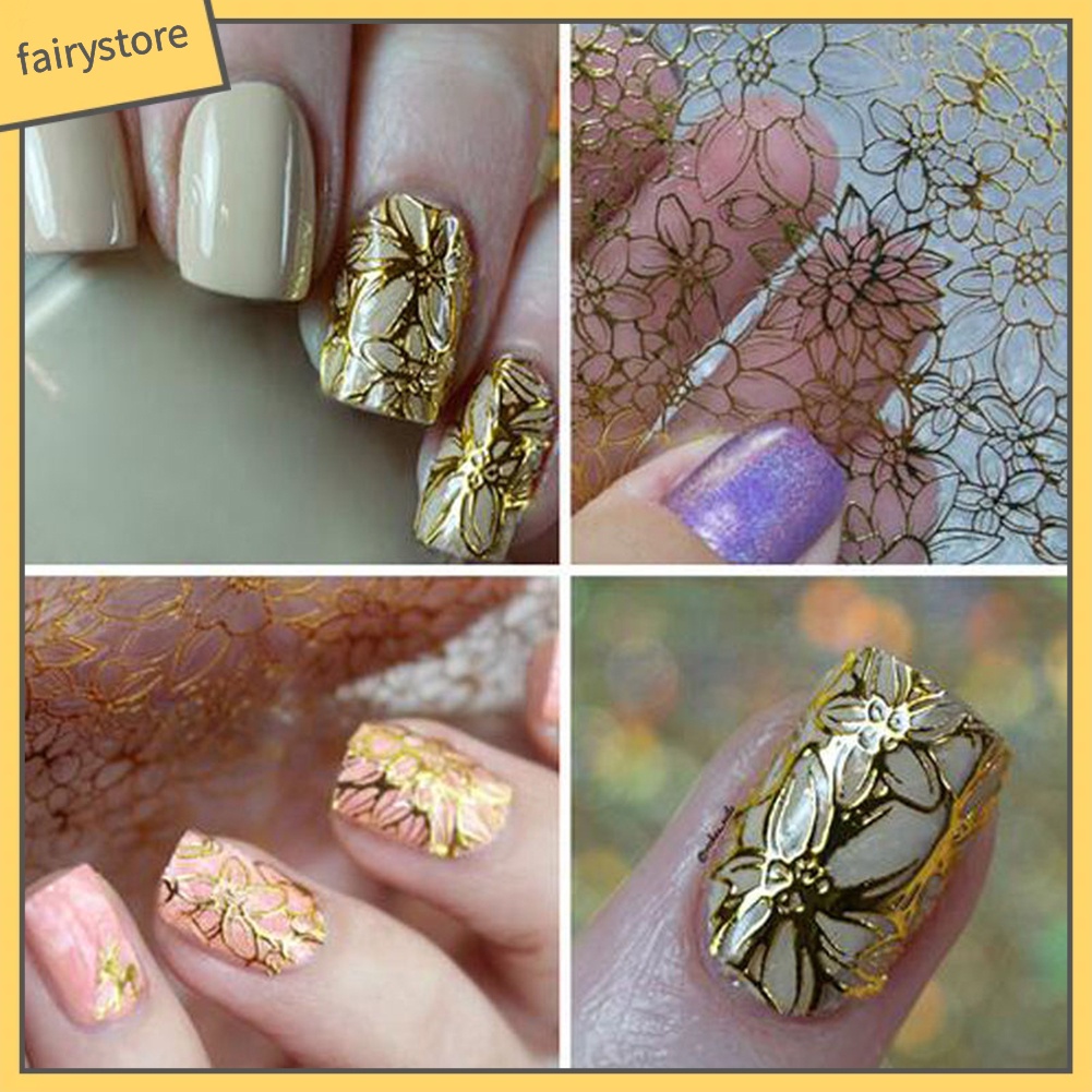 Tấm hình dán họa tiết hoa 3D dùng để trang trí móng nghệ thuật