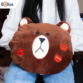Bộ Chăn Gối Văn Phòng 3 In 1 Gấu Nâu Nụ Hôn siêu đáng yêu - Baellus VP008