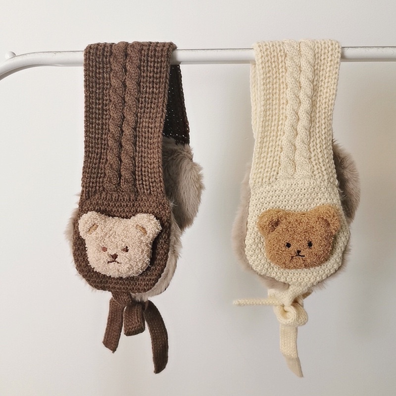 Khăn len gấu bịt tai cho bé siêu ấm 🐻